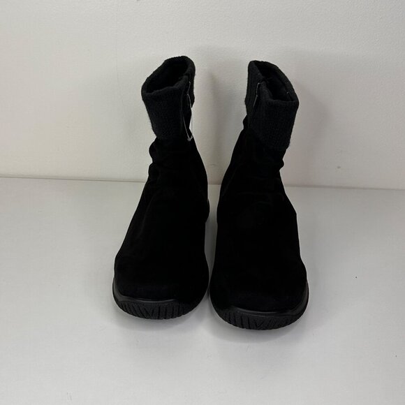 Drew Womens Black Ankle Boots With Fabric Upper & Manmade Balance Kalm Size 8.5W - Picture 2 of 9